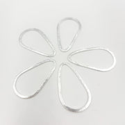 35MM White Sterling Silver Brushed Drop Connector